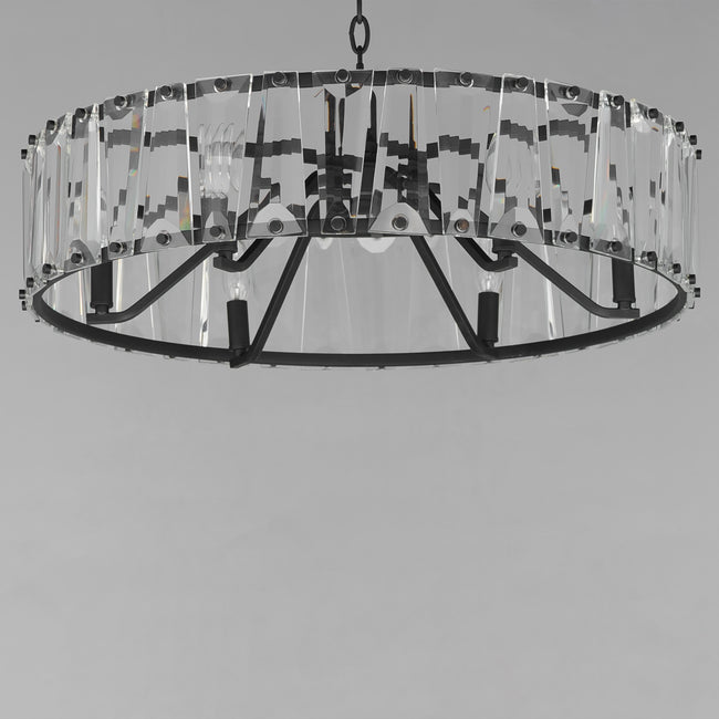 21866BCBK - 6 Light Odeon 27" Chandelier - Black