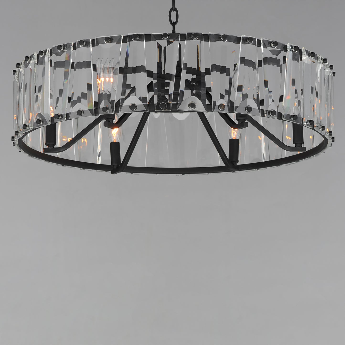 21866BCBK - 6 Light Odeon 27" Chandelier - Black