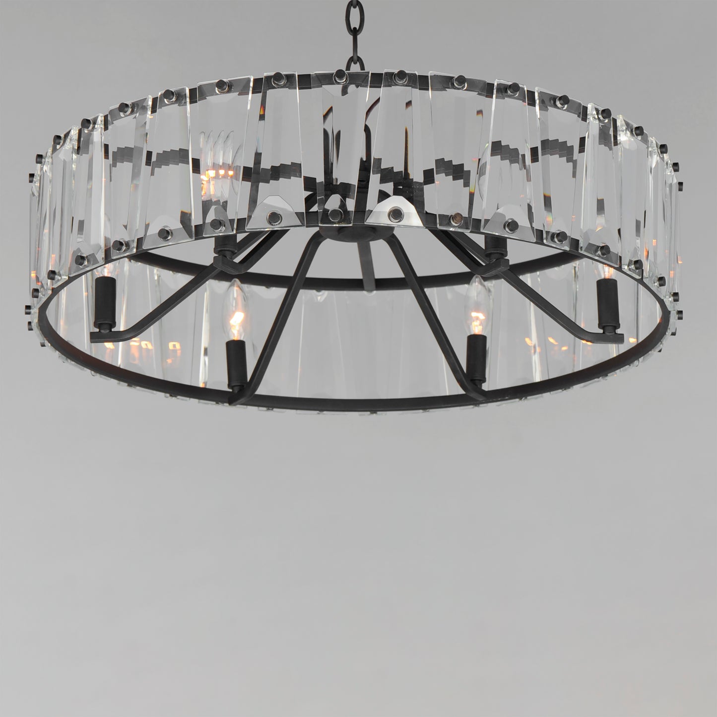 21866BCBK - 6 Light Odeon 27" Chandelier - Black