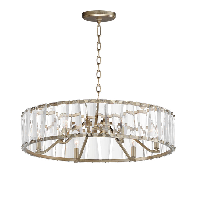 21866BCGS - 6 Light Odeon 27" Chandelier - Golden Silver