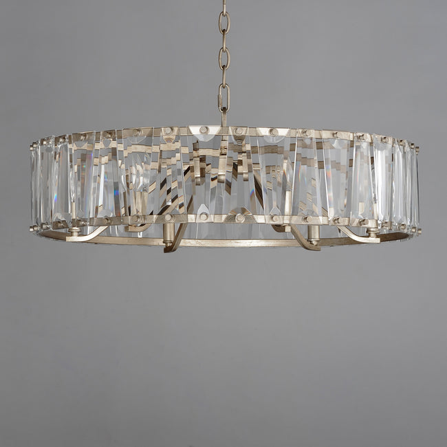 21866BCGS - 6 Light Odeon 27" Chandelier - Golden Silver
