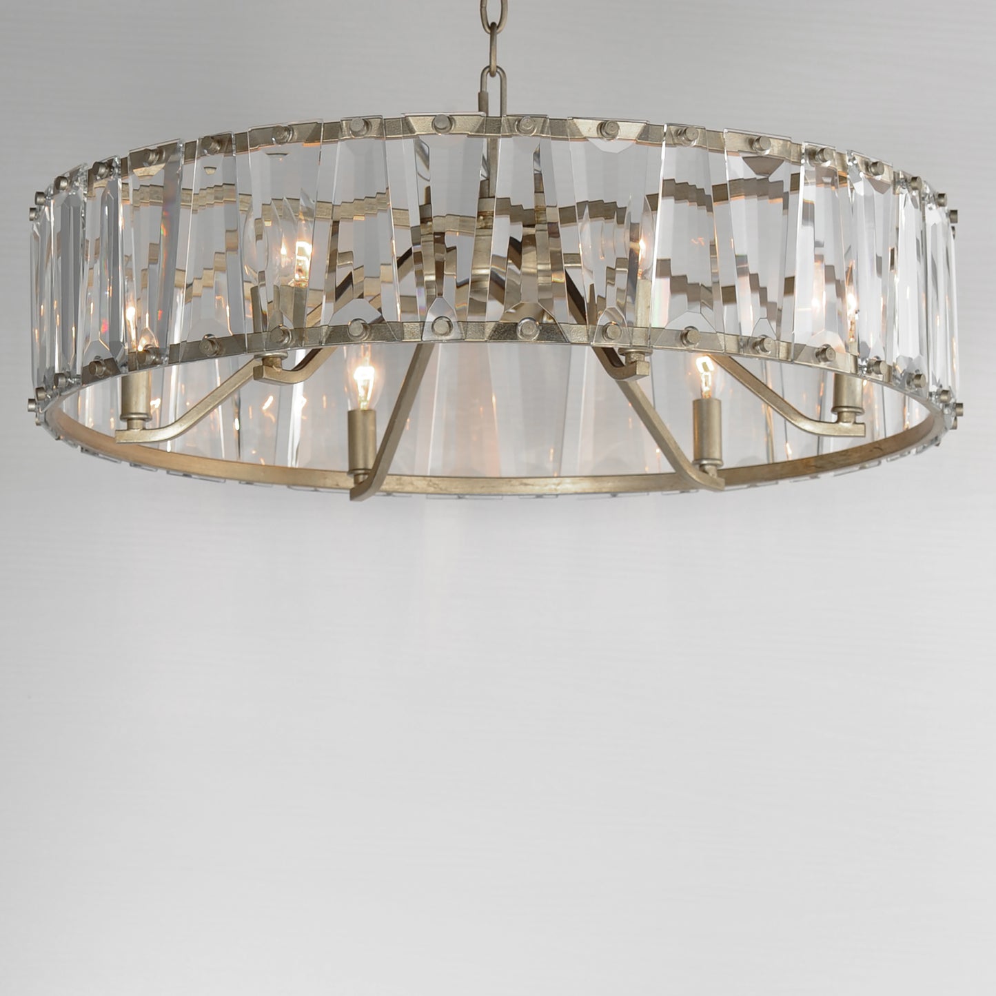 21866BCGS - 6 Light Odeon 27" Chandelier - Golden Silver