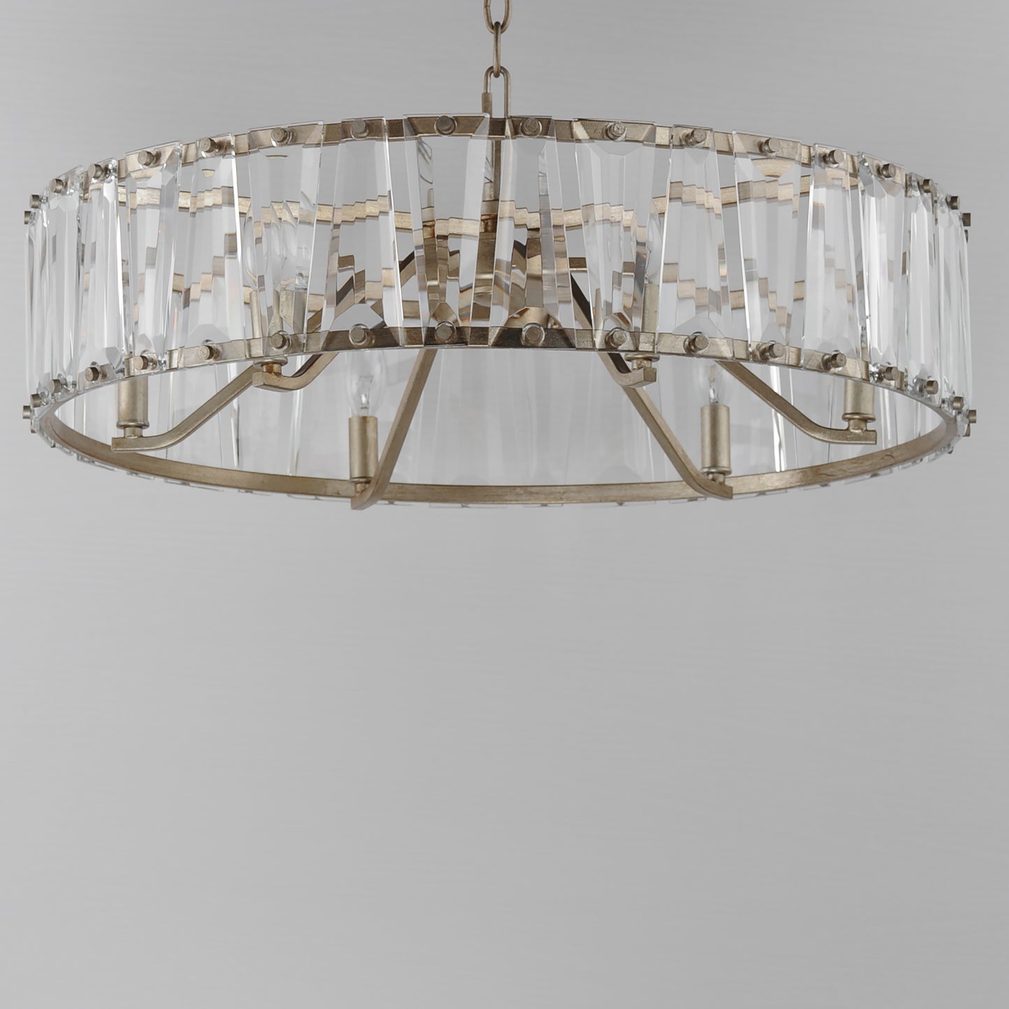 21866BCGS - 6 Light Odeon 27" Chandelier - Golden Silver