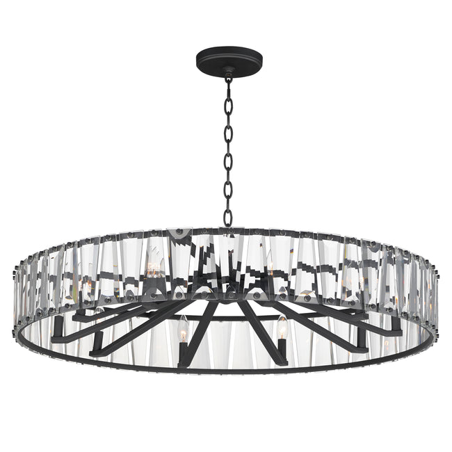 21869BCBK - 10 Light Odeon 40" Chandelier - Black