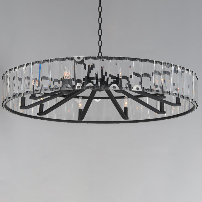 21869BCBK - 10 Light Odeon 40" Chandelier - Black