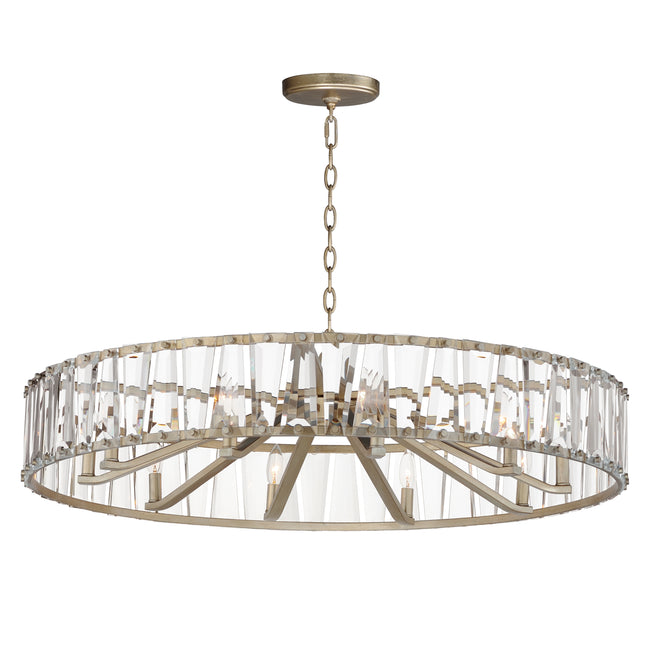 21869BCGS - 10 Light Odeon 40" Chandelier - Golden Silver