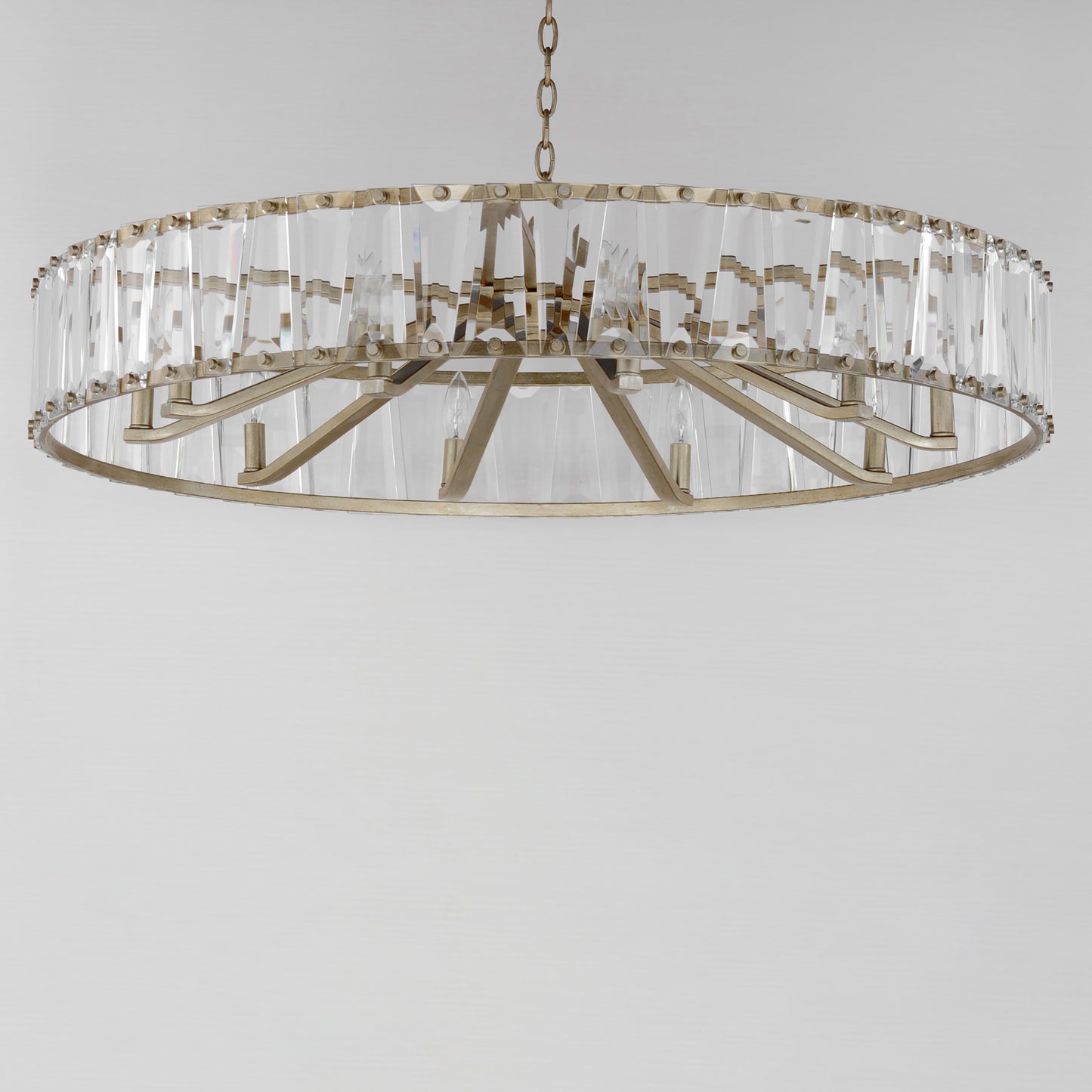 21869BCGS - 10 Light Odeon 40" Chandelier - Golden Silver