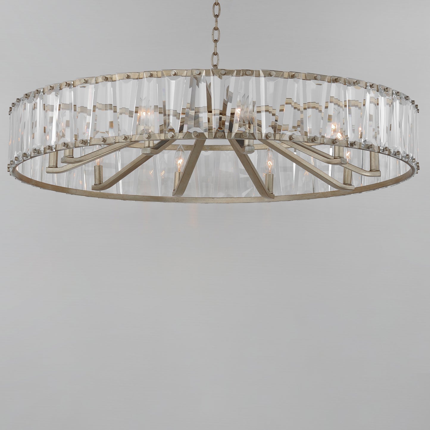 21869BCGS - 10 Light Odeon 40" Chandelier - Golden Silver