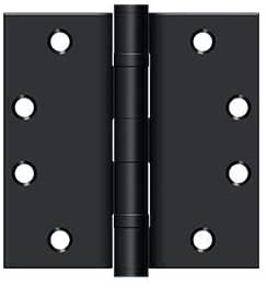 S45BBU1B 4-1/2" x 4-1/2" Square Hinge; Heavy Duty; Ball Bearings; Paint Black Finish