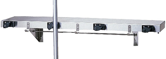 Bobrick 224x36 - Stainless Steel Utility Shelf with Mop/Broom Holders and Rag Hooks- 36" x 6" x 8"
