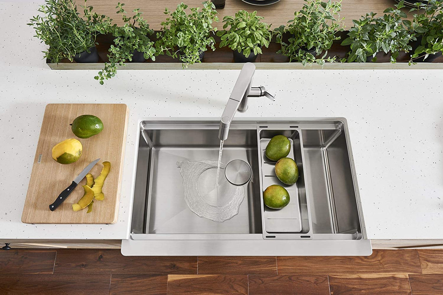 QUATRUS R15 Stainless Steel Colander, Silver