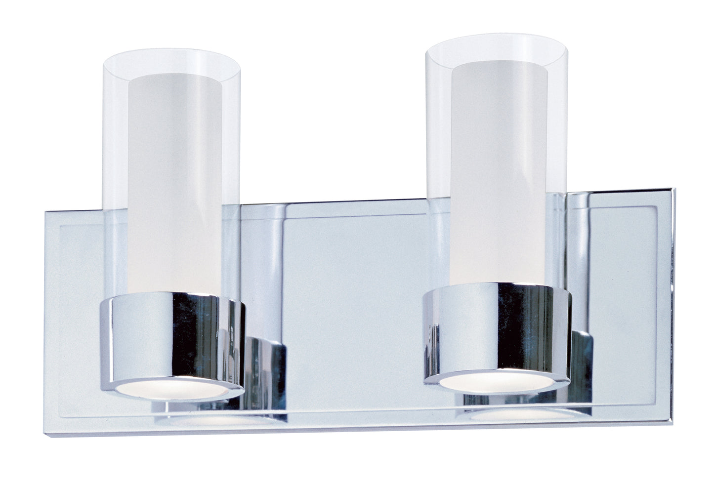 23072CLFTPC/BUL - 2 Light Silo 14" Vanity Light - Polished Chrome