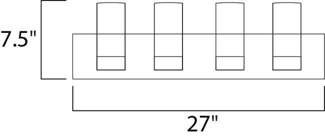 23074CLFTPC/BUL - 4 Light Silo 27" Vanity Light - Polished Chrome