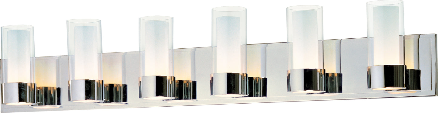 23076CLFTPC/BUL - 6 Light Silo 40" Vanity Light - Polished Chrome