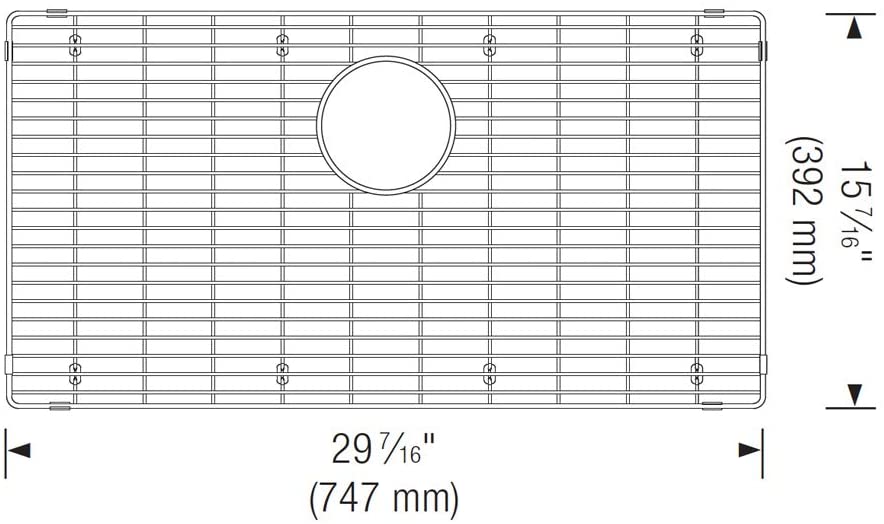 Stainless Steel Kitchen Sink Grid (Quatrus Super Single bowls)