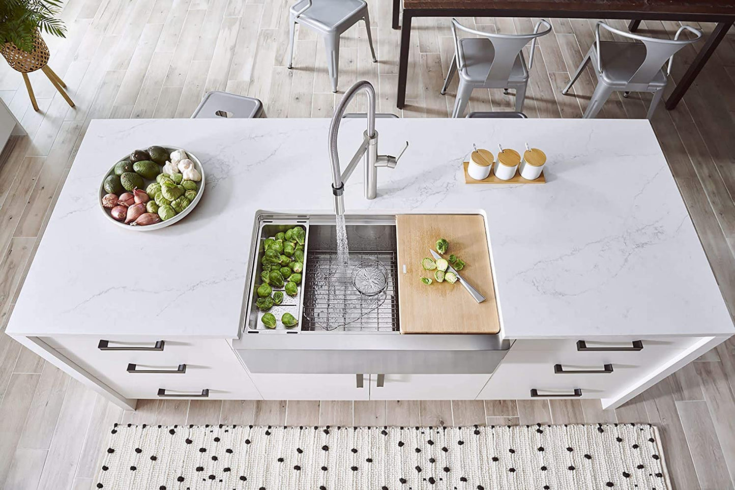 Quatrus R15 Ergon Apron Stainless Steel Sink Grid