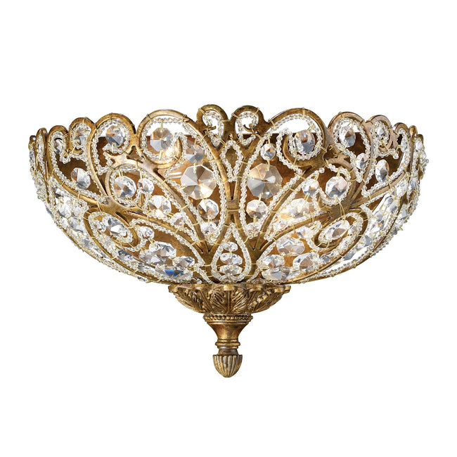 ELK Lighting 182654 - Seneca 4" Wide 2-Light Sconce in Spanish Bronze with Crystal