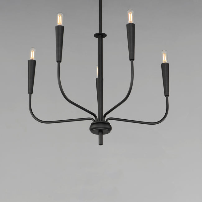 24815BK - 5 Light Vela 24" Chandelier - Black