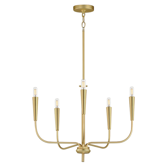 24815SBR - 5 Light Vela 24" Chandelier - Satin Brass
