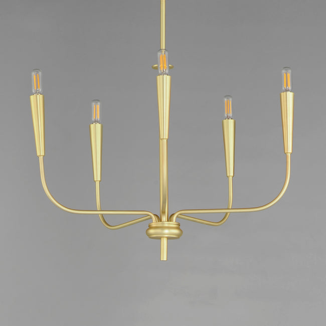24815SBR - 5 Light Vela 24" Chandelier - Satin Brass