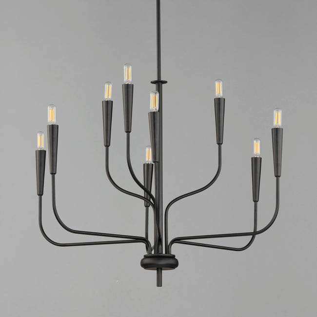 24819BK - 9 Light Vela 32" Chandelier - Black