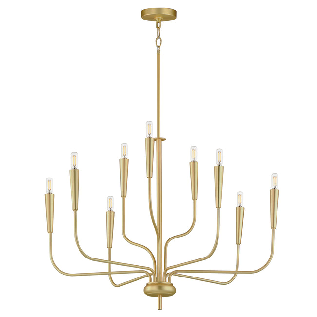 24819SBR - 9 Light Vela 32" Chandelier - Satin Brass
