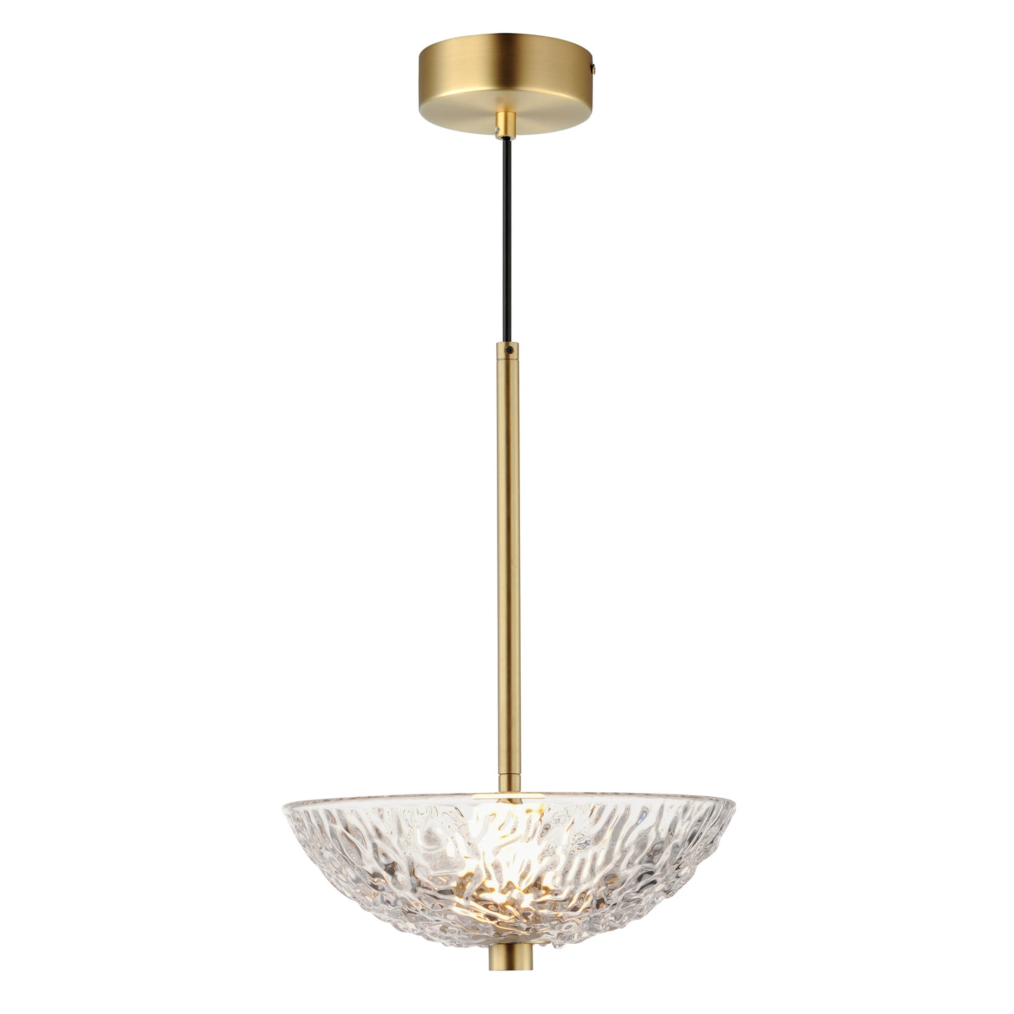 24981TCSBR - 1 Light Metropolis 10" Pendant - Satin Brass