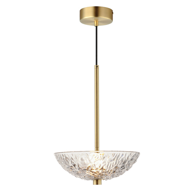24981TCSBR - 1 Light Metropolis 10" Pendant - Satin Brass