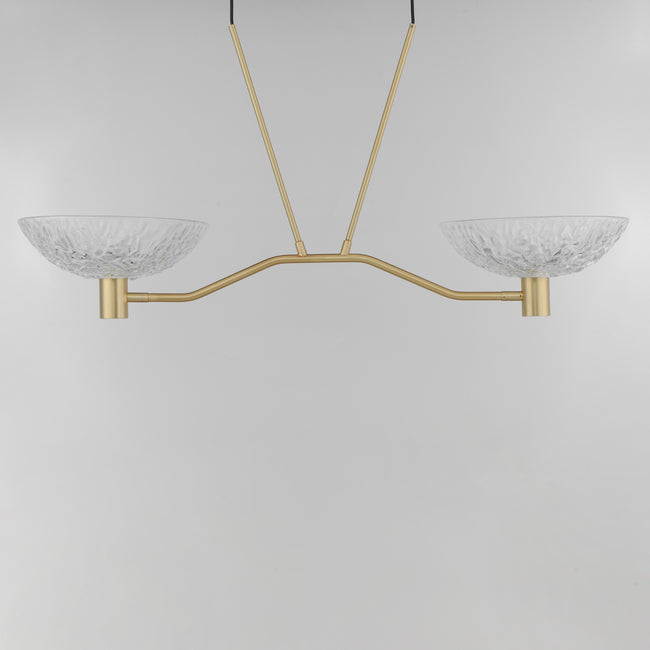 24982TCSBR - 2 Light Metropolis 12" Pendant - Satin Brass