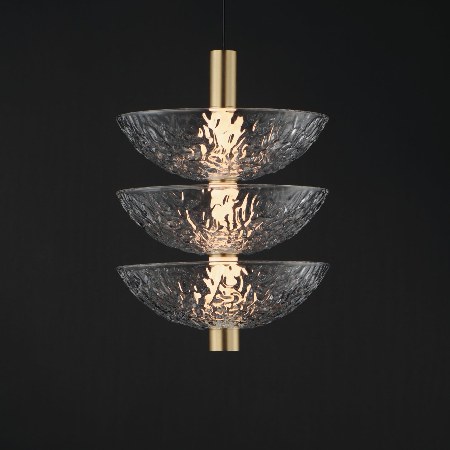 24983TCSBR - 3 Light Metropolis 12" Pendant - Satin Brass