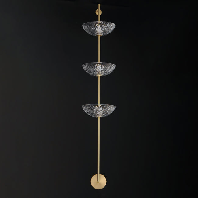 24989TCSBR - 3 Light Metropolis 10" Wall Sconce - Satin Brass