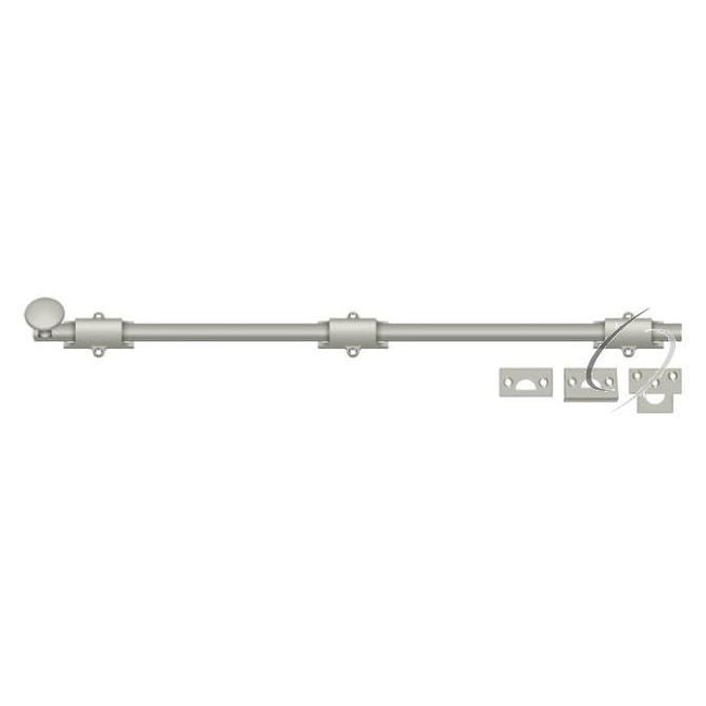 24SB15 24" Surface Bolt; Heavy Duty; Satin Nickel Finish