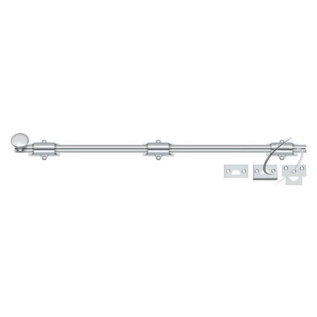 24SB26 24" Surface Bolt; Heavy Duty; Bright Chrome Finish
