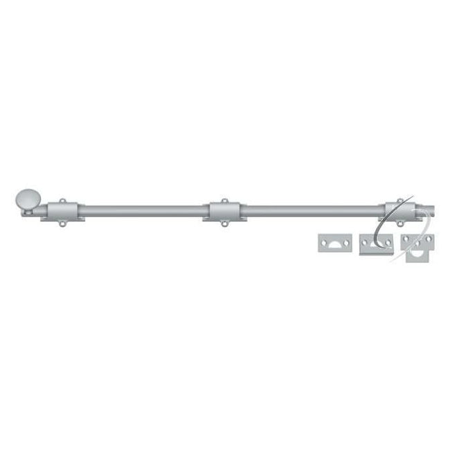 24SB26D 24" Surface Bolt; Heavy Duty; Satin Chrome Finish