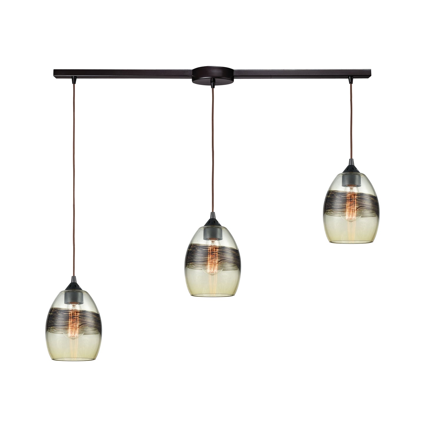 ELK Lighting 25122/3L - Whisp 38" Wide 3-Light Linear Mini Pendant Fixture in Oil Rubbed Bronze with