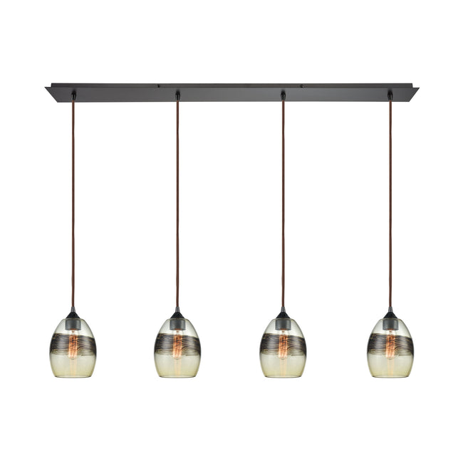ELK Lighting 25122/4LP - Whisp 46" Wide 4-Light Linear Pendant Fixture in Oil Rubbed Bronze with Cha