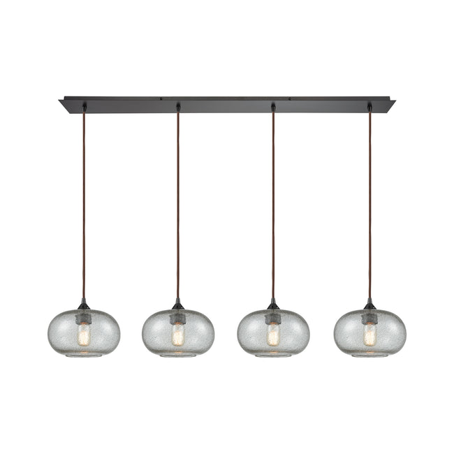 ELK Lighting 25124/4LP - Volace 46" Wide 4-Light Linear Pendant Fixture in Oiled Bronze with Rotunde