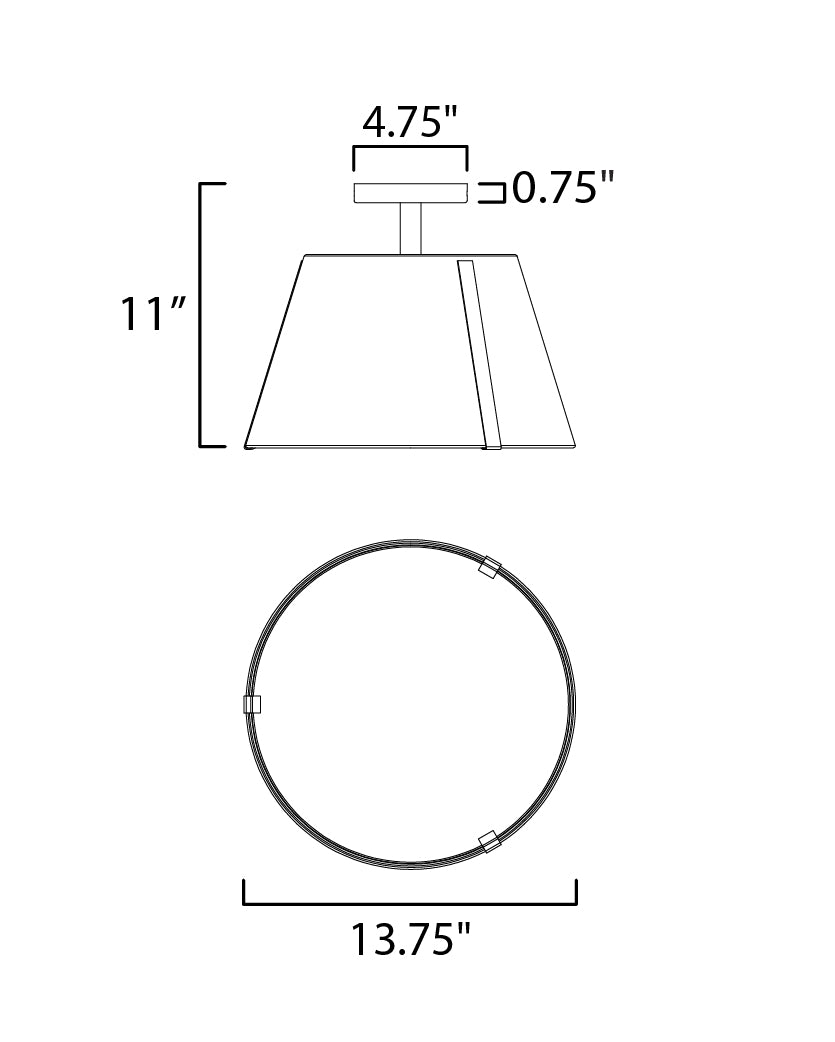25170DBZHR - Carlo 14" Semi Flush Mount Ceiling Light - Heritage Brass