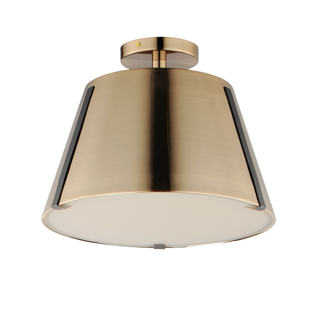 25170DBZHR - Carlo 14" Semi Flush Mount Ceiling Light - Heritage Brass
