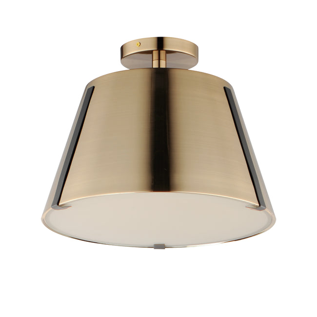 25170DBZHR - Carlo 14" Semi Flush Mount Ceiling Light - Heritage Brass