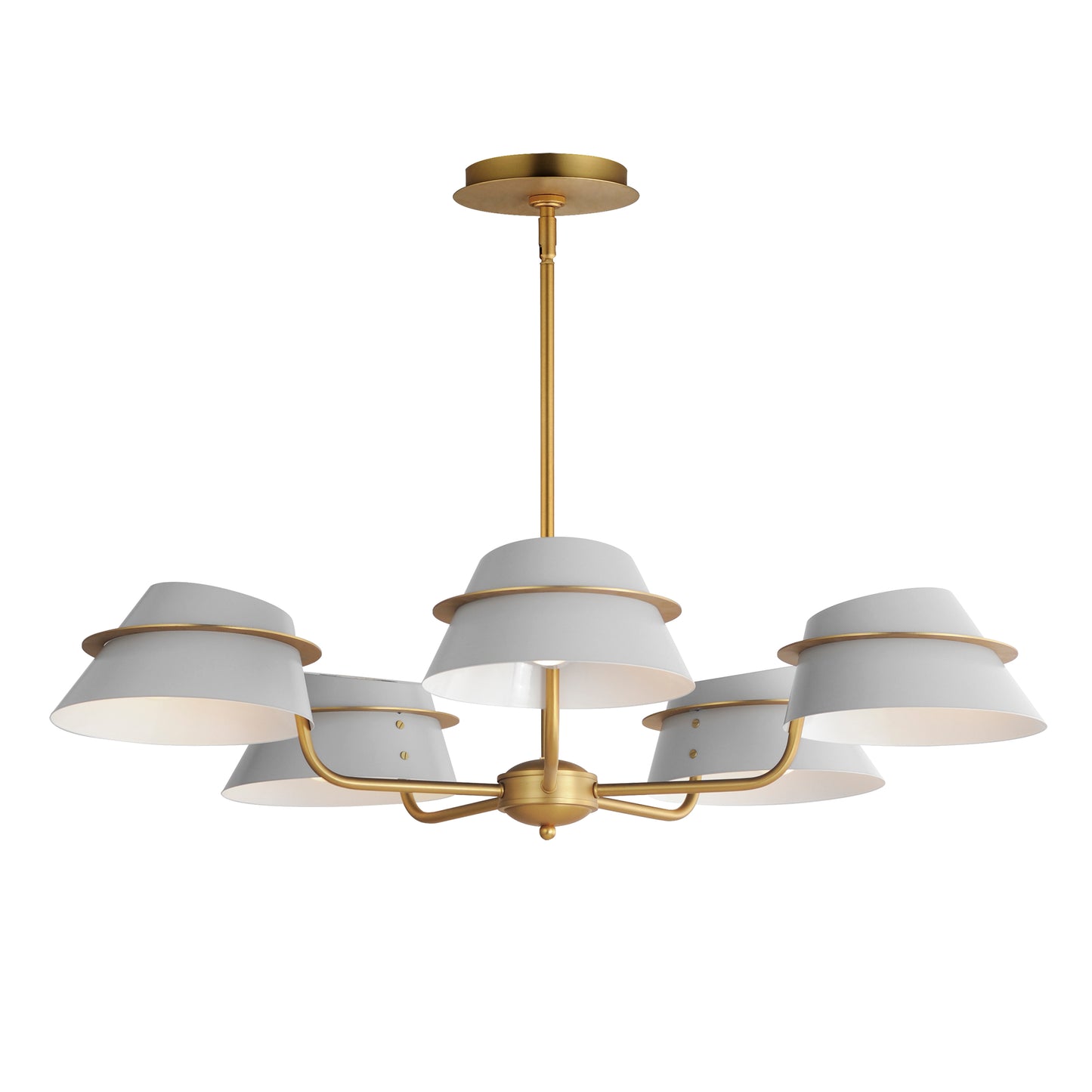 25225LFGNAB - 5 Light Lucas 36" Chandelier - Natural Aged Brass