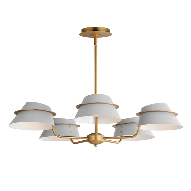 25225LFGNAB - 5 Light Lucas 36" Chandelier - Natural Aged Brass