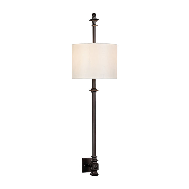 ELK Lighting 26006/2 - Torch 13" Wide 2-Light Wall Lamp in Oil Rubbed Bronze with Off-white Hardback