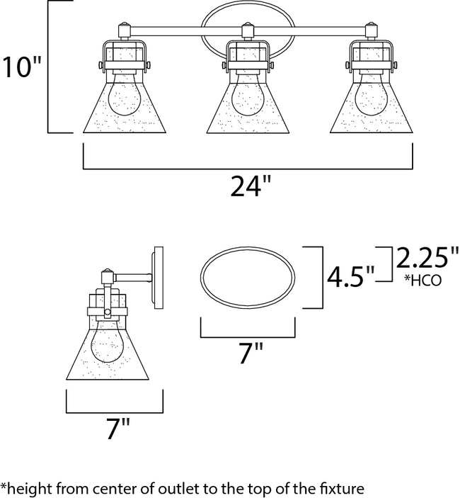 26113CDPC/BUI - 3 Light Seafarer 24" Vanity Light - Polished Chrome