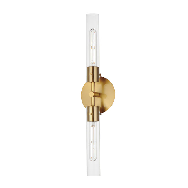 26370CLNAB - 2 Light Equilibrium 6" Wall Sconce - Natural Aged Brass