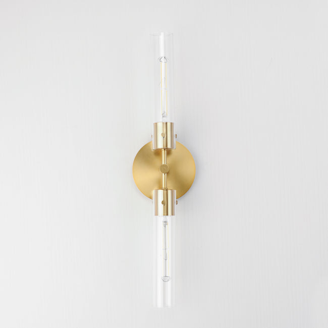 26370CLNAB - 2 Light Equilibrium 6" Wall Sconce - Natural Aged Brass