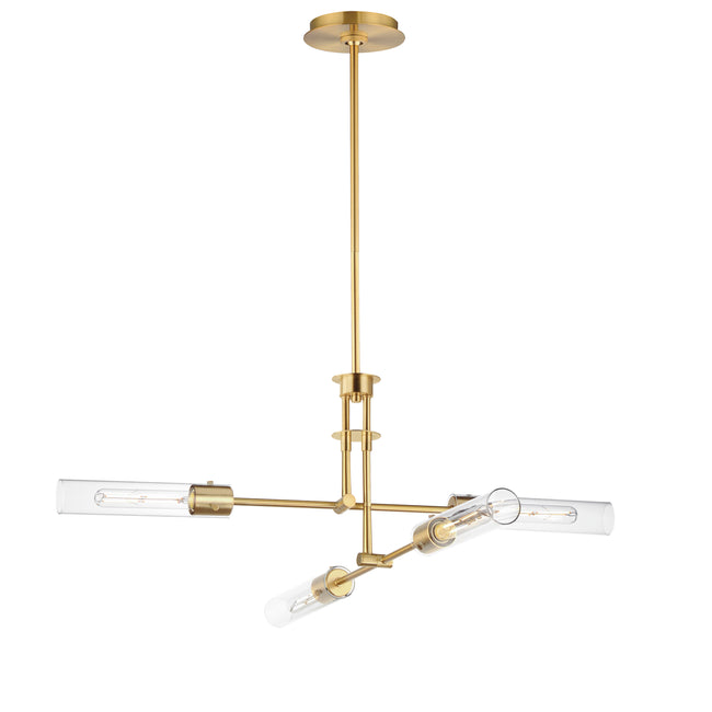 26374CLNAB - 4 Light Equilibrium 36" Pendant - Natural Aged Brass