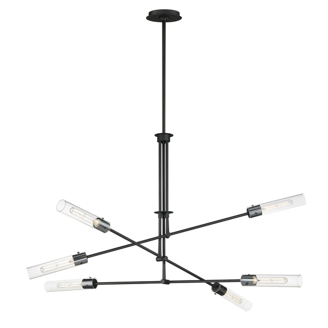 26376CLBK - 6 Light Equilibrium 52" Pendant - Black