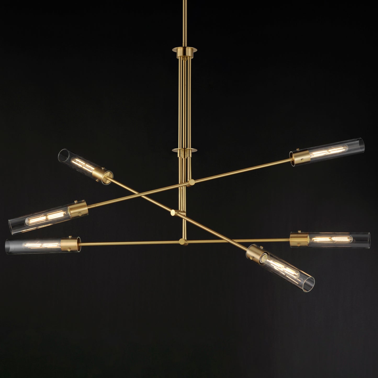 26376CLNAB - 6 Light Equilibrium 52" Pendant - Natural Aged Brass