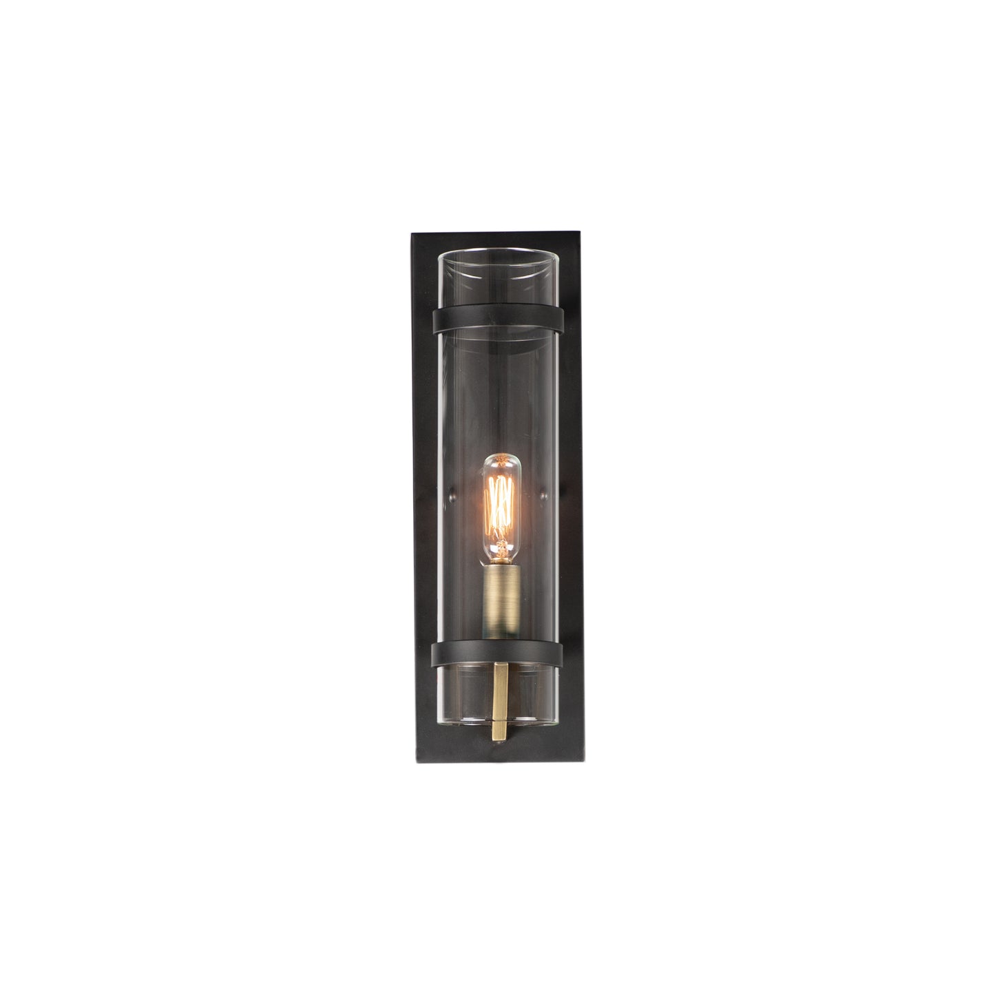 2640BKAB - Capitol 4.5" Flush Mount Ceiling Light - Black / Antique Brass